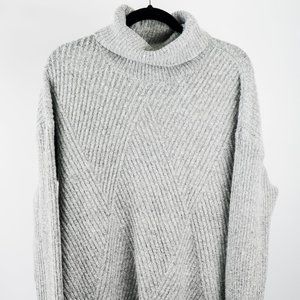 Gray Oversized Turtle Neck Sweater